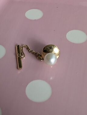 Vintage Pearl Tie Tac Goldtone